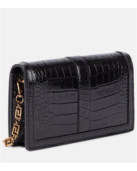 black embossed versace greek wallet|Versace Greca Goddess Leather Wallet .